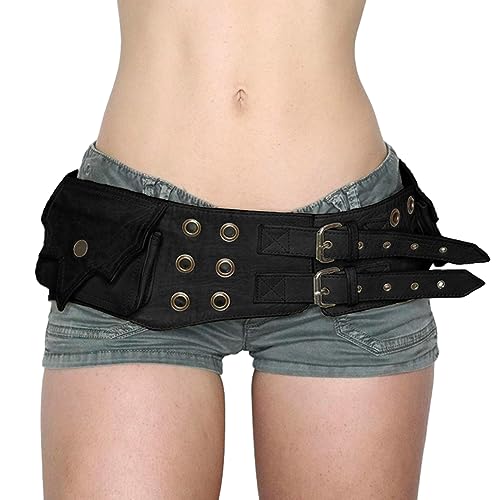 X-Institute Verstellbarer Gürtel Mit Doppelter Dornschließe Modischer Gürtel Westlichen Stil Mit Taillentasche Für Teenager Mann Outdoor Sport Taillengürtel von X-Institute