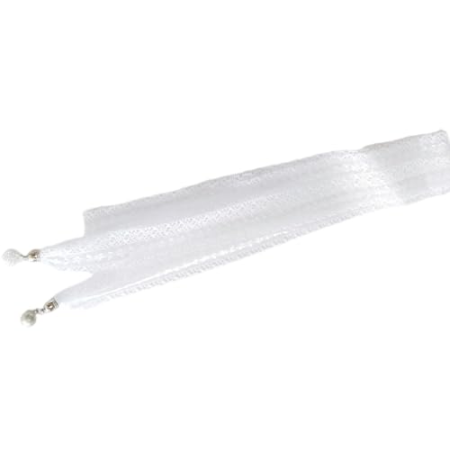 X-Institute Weißer Spitzenschal Für Frauen Langer Schmaler Gürtel Halstuch Halstuch Für Mädchen Langes Halstuch Dünner Schal Krawatte Spitzenschal von X-Institute