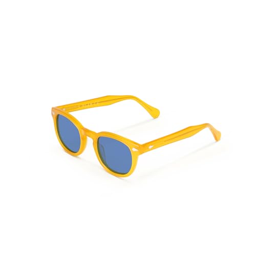 XLAB 8004 Sonnenbrille im Moscot-Stil, Unisex, 48mm, Gelb/Himmelblau von X-LAB
