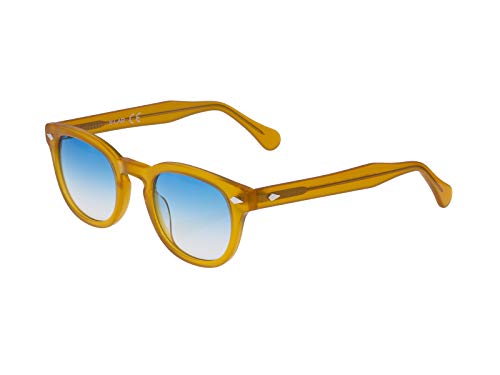 XLAB 8004 Sonnenbrille im Moscot-Stil, Unisex, 48mm, Gelb/blau schattiert von X-LAB