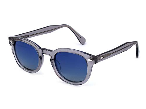 XLAB 8004 Sonnenbrille im Moscot-Stil, Unisex, 48mm, Grau/Kobaltrauch von X-LAB