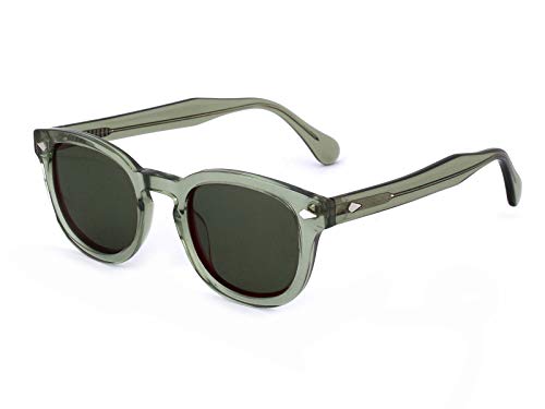 XLAB 8004 Sonnenbrille im Moscot-Stil, Unisex, 48mm, Grün/grüng15 von X-LAB