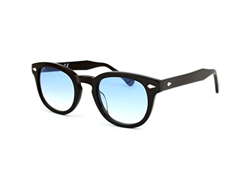 XLAB 8004 Sonnenbrille im Moscot-Stil, Unisex, 48mm, Schwarz/blau schattiert von X-LAB