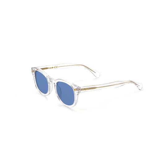 XLAB 8004 Sonnenbrille im Moscot-Stil, Unisex, 48mm, Transparent/Himmelblau von X-LAB