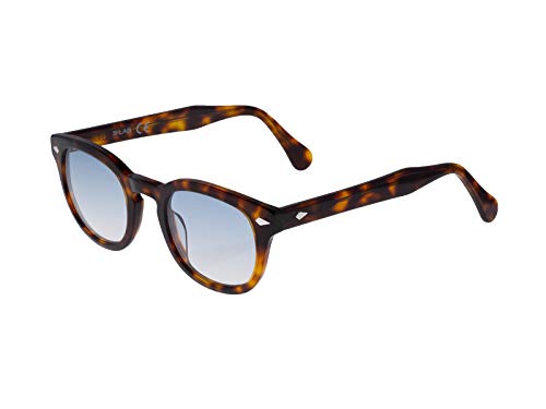 XLAB 8004 Sonnenbrille im Moscot-Stil, Unisex, 48mm, Dunkles Havanna/blau schattiert von X-LAB