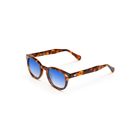 XLAB 8004 Sonnenbrille im Moscot-Stil, Unisex, 48mm, Dunkles Havanna/blau schattiert von X-LAB