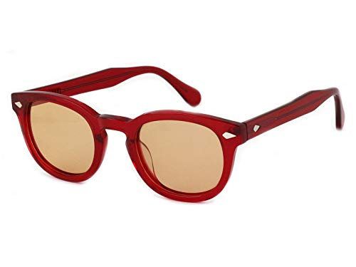 XLAB 8004 Sonnenbrille im Moscot-Stil, Unisex, 48mm, Bordeaux/braun von X-LAB