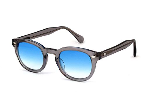 XLAB 8004 Sonnenbrille im Moscot-Stil, Unisex, 48mm, Grau/blau schattiert von X-LAB