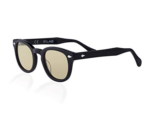 XLAB 8004 Sonnenbrille im Moscot-Stil, Unisex, 48mm, Schwarz/braun von X-LAB