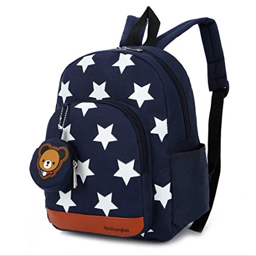 X-Labor Stern Kinder Babyrucksack ab 1 Jahr Minirucksack Kindergartenrucksack Schuletasche für Jungen Mädchen Kleinkinder Backpack dunkelblau von X-Labor