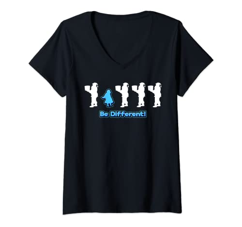 Damen different be Christkind sei anders lustiges Weihnachtsmann T-Shirt mit V-Ausschnitt Damen different be Christkind sei anders lustiges Weihnachtsmann T-Shirt mit V-Ausschnitt von X-Mas Weihnachten 1 Christkind 4 Weihnachtsmänner