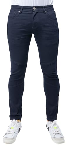 X RAY Herren Slim Flexible Komfortable Pendlerhose Einfarbig Stretch Denim Jeans, Commuter 12033 - Marineblau, 38W / 32L von X RAY