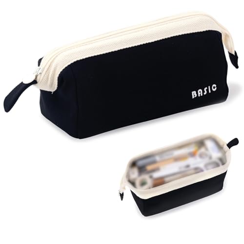 X SIM FITNESSX Federmäppchen Federtaschen Mäppchen Teenager Stifte Etui Großes Federmäppchen Tasche Große Kapazität Pencil Case Halter Schreibwaren Desk Organizer (SCHWARZ) von X SIM FITNESSX