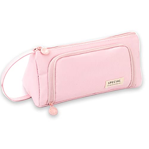 X SIM FITNESSX Federmäppchen Federtaschen Teenager Mädchen Mäppchen Etui Stifte 3 Fach Pencil Case für Schule & Büro (Pink) von X SIM FITNESSX