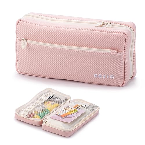 X SIM FITNESSX Federmäppchen Federtaschen Teenager Mädchen Mäppchen Etui Stifte Große Kapazität Pencil Case für Schule & Büro (Rosa) von X SIM FITNESSX