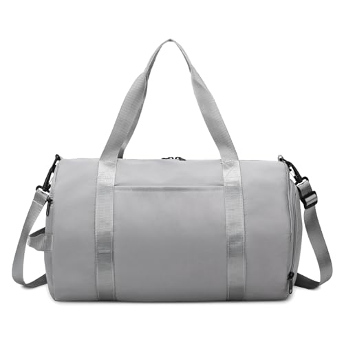 X SIM FITNESSX Sporttasche mit Schuhfach Damen/Herren Trainingstasche Sportbeutel Schwimmtasche Reisetasche für Sport Gym & Fitness Weekender Reisen (Grau) von X SIM FITNESSX