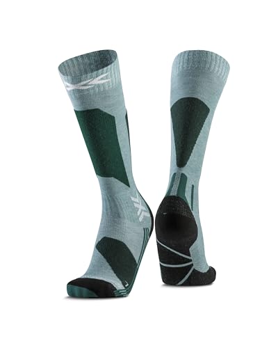 X-Socks Ski Discover OTC Womens Skiing Socks - High-Performance, optimaler Komfort und Schutz und hervorragende Passform für ein unvergleichliches Skierlebnis - Salbeigrün/Englischer Rasen, 37-38 von X-Socks