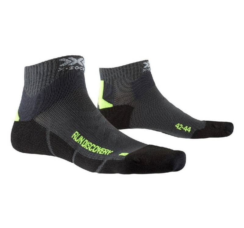 X-Socks Laufsocken Run Discovery 4.0 charcoalgrau/limegelb Herren - 1 Paar von X-Socks
