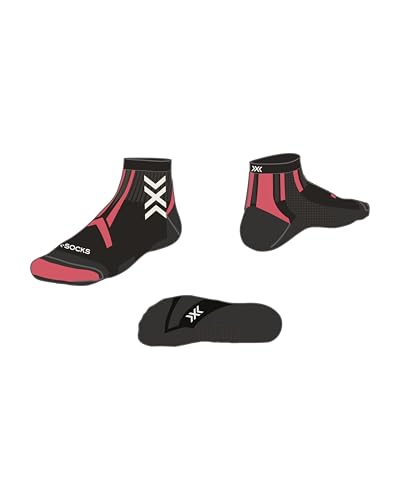 X-Socks Trailrun Discover Ankle für Damen - Optimale Trailrunning-Socken mit hervorragendem Komfort, Temperaturregulierung und dauerhaftem Schutz für Outdoor-Enthusiasten - Schwarz/Rose, 37-38 von X-Socks