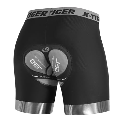 X-TIGER Radunterhose Herren 5D Gepolsterte Radlerhose Herren Fahrradhose Fahrradunterhose MTB Unterwäsche Bike Kurze Hosen von X-TIGER