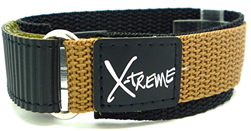 X-treme New 20mm Tough Secure Hook & Loop Nylon Band Strap Gents Men's with Ring End - Khaki von X-treme