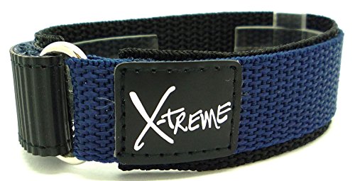 X-treme New 20mm Tough Secure Hook & Loop Nylon Watch Band Strap Gents Men's with Ring End - Dark Blue von X-treme