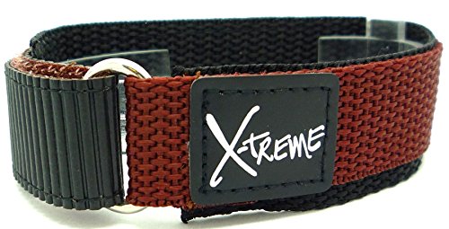 X-treme New 20mm Tough Secure Hook & Loop Nylon Watch Band Strap Gents Men's with Ring End - Light Brown von X-treme