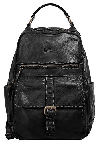 X-ZONE Rucksack Echt Leder schwarz Herren, Damen - 020615 von X-ZONE