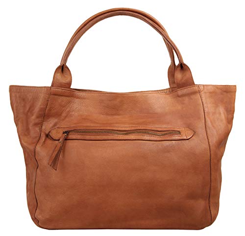 X-ZONE Shopper Echt Leder cognac Damen - 020380 von X-ZONE