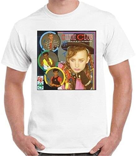 Boy George Culture Club Colour by Numbers Retro T Shirt White T-Shirts & Hemden(Medium) von X2024LIAN