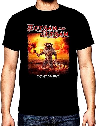 Flotsam and Jetsam The End of Chaos Men's T Shirt New 100% Cotton Blacks Men T-Shirt Black T-Shirts & Hemden(X-Large) von X2024LIAN