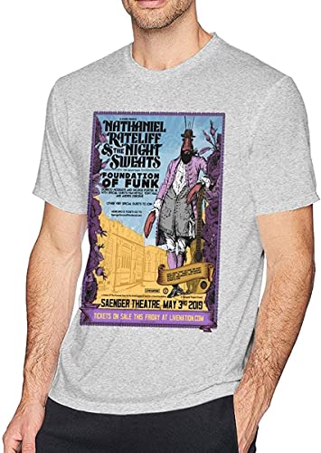 Nathaniel Rateliff The Night Sweats T Shirt Men's Fashion Cotton Crew Neck Short Sleeve Tunics Gray T-Shirts & Hemden(Large) von X2024LIAN