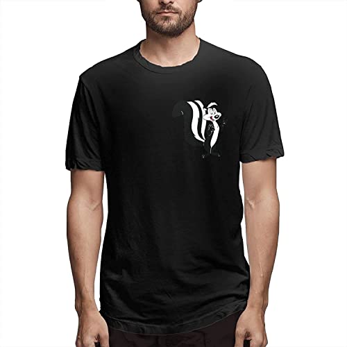 PEP Le Pew Man Men's Printed Left Chest Cotton Short Sleeve T-Shirt Two Sided Pattern T-Shirts & Hemden(Medium) von X2024LIAN