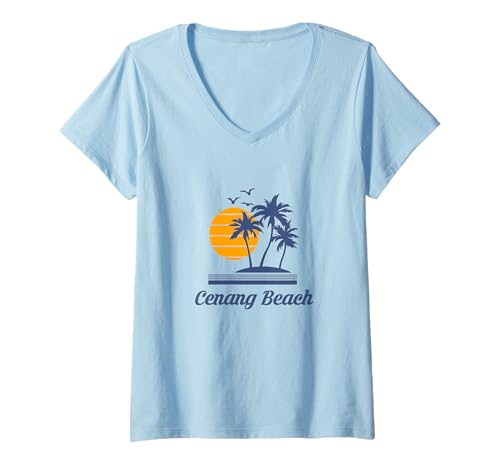 Damen Cenang Beach, Malaysia-Insel, Pantai Langkawi T-Shirt mit V-Ausschnitt Damen Cenang Beach, Malaysia-Insel, Pantai Langkawi T-Shirt mit V-Ausschnitt von XABVQThBLWJHBSY Creations Co