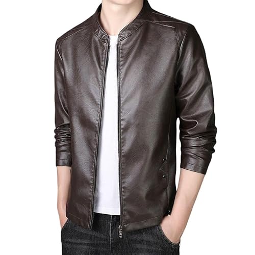 XACCBBA Motorrad Jacke Herren,Herren Casual Kunstleder Stehkragen Bomberjacken Modische Slim Fit Leichte Outdoor Windjacke für Sport Arbeit Spazieren Wandern Motorrad Radfahren Kaffee Xxs XACCBBA Motorrad Jacke Herren,Herren Casual Kunstleder Stehkragen Bomberjacken Modische Slim Fit Leichte Outdoor Windjacke für Sport Arbeit Spazieren Wandern Motorrad Radfahren Kaffee Xxs von XACCBBA