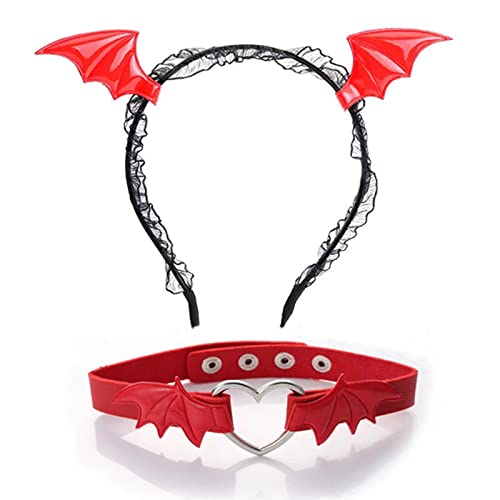 2 Stück Fledermaus Form Stirnband und Choker Halloween Cosplay Zubehör für Erwachsene und Kinder von XAGMODSHN