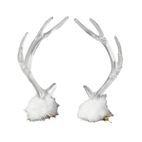 2 transparente Weihnachts-Haarspangen, Festival-Kopfbedeckung für Damen, Kinder, Pony, Fotografieren, Einkaufen, Reisen, Slip von XAGMODSHN
