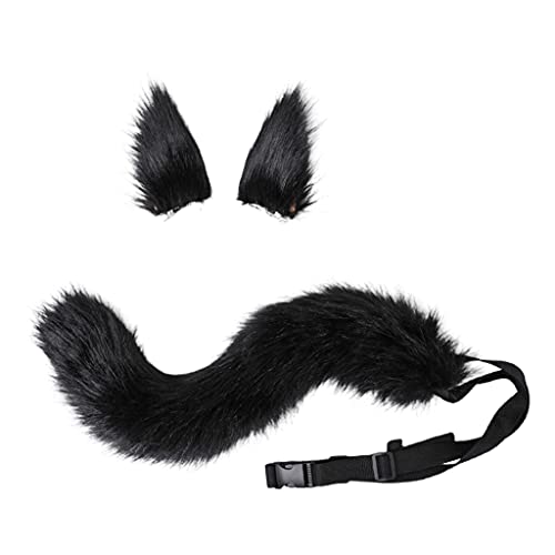 3 Stück Wolf Mädchen Anime Cosplay Set Füchse Ohren Haarspangen Kopfschmuck Plüsch Schwanz für Halloween Party von XAGMODSHN