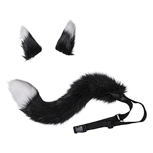 3 Stück Wolf Mädchen Anime Cosplay Set Füchse Ohren Haarspangen Kopfschmuck Plüsch Schwanz für Halloween Party von XAGMODSHN