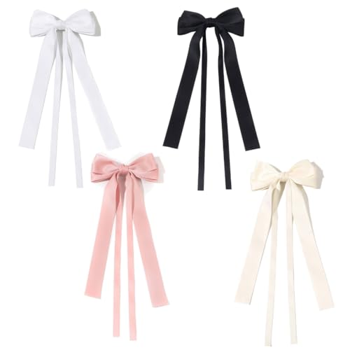 4 süße Haarspangen, Schleifenform, Feder-Haarspange für Pferdeschwanz, Zöpfe, Haarnadeln für Teenager und Kinder von XAGMODSHN