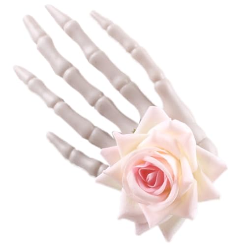 Blumen-Haarspange für Halloween, Party, Cosplay, Skelett, Handklaue, Haarnadel, dunkle Serie, Damen-Haarschmuck von XAGMODSHN