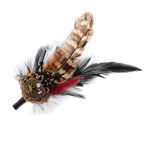 Brosche für Damen und Herren, PunkStyle Gear Clock Brosche Clip Anstecknadel Kostüm Korsagen Pin Coole Haarspange von XAGMODSHN