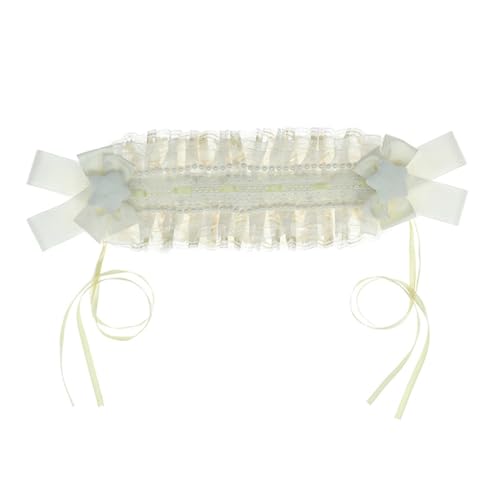 Cosplay Maid Plissee Spitze Haarreifen Frauen Elegant Bowknot Make-up Stirnband für Mädchen Cosplay Dienstmädchen Haarschmuck von XAGMODSHN