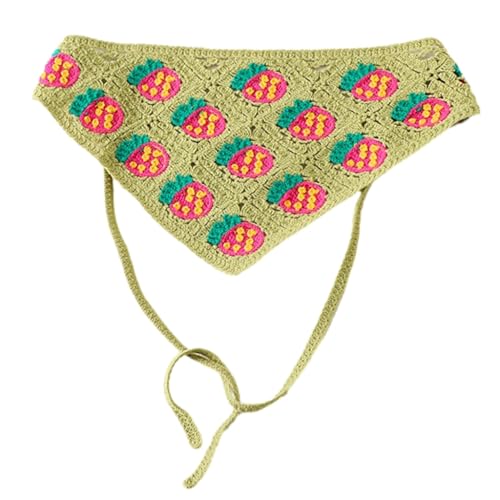 Damen Turban Erdbeere Kopftuch Floral Kopfbedeckung Halstuch Haarband Kopftuch Urlaub Foto Requisiten gehäkelter Turban von XAGMODSHN