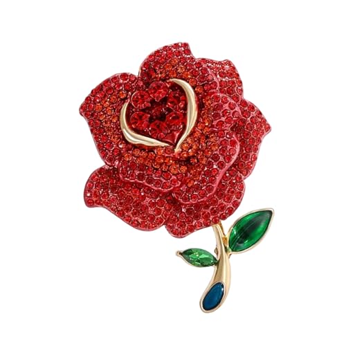 Elegante Legierungsstrass Rosenbrosche Für Hochzeiten Und Formelle Veranstaltung Mit Robusten Kristallenentwürfen Trendiger Legierungsschmuck von XAGMODSHN