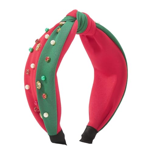 Festliches Weihnachts-Stirnband, ästhetischer Charm, Haarreif, Festival-Kopfschmuck, geknotetes Haarband, französische Kopfbedeckung von XAGMODSHN
