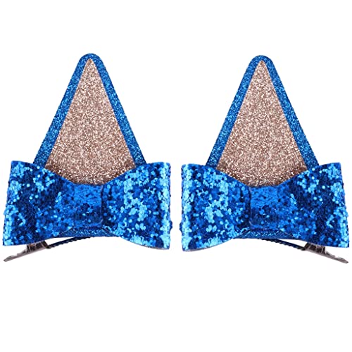 Get-ready-to-shine! Haarspangen für Mädchen, Katzenohren, Tierohren, Haarspangen-Set mit glänzenden vielseitigen Haarspangen, 2 Stück von XAGMODSHN
