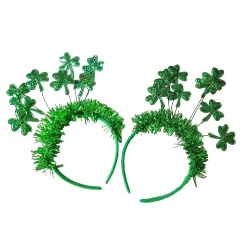 Glitzernder Lametta-Haarreif mit drei Blättern, irischer Urlaub, Haarhalter, Weihnachten, Cosplay, Party, Kopfbedeckung für Teenager und Frauen von XAGMODSHN