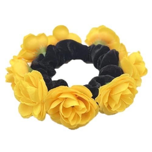 Große künstliche Blumen-Haargummis für Frauen, elastische Haargummis, Pferdeschwanz-Halter, modisch, französisches Haarband Große künstliche Blumen-Haargummis für Frauen, elastische Haargummis, Pferdeschwanz-Halter, modisch, französisches Haarband von XAGMODSHN