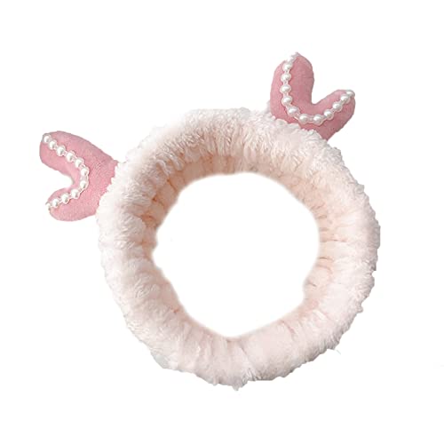 Haarband aus Plüsch für Katzenohren, Stirnbänder, Geweih, Make-up, Haarband, Kätzchen-Ohr, für Kopfwickel, elastische Stirnbänder von XAGMODSHN